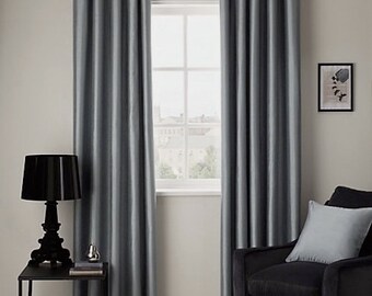 Slate Grey Curtains Etsy