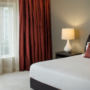 IHF Silk Dupioni Solid Textured Lined Grommet Pleated Extra Wide Extra Long Panels Custom Curtains Drapes Custom Drapery Claret Red