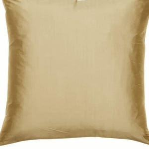 IHF Dupioni Silk Solid Decorative Designer Square Lumber Toss Accent Throw Cushion Pillow Cover Gold