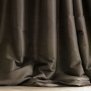 IHF Silk Dupioni Solid Textured Lined Grommet Pleated Extra Wide Extra Long Panels Custom Curtains Drapes Custom Drapery Chocolate Brown