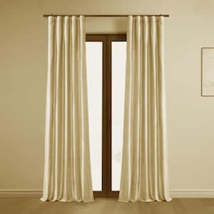 IHF Faux Silk Dupioni Sólido Texturizado Designer Forrado Ilhós Plissado Extra Largo Extra Longo Painéis Cortinas Personalizadas Cortinas Champanhe