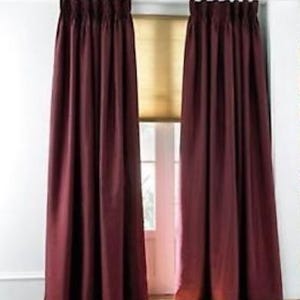 IHF Silk Dupioni Solid Textured Lined Grommet Pleated Extra Wide Extra Long Panels Custom Curtains Drapes Custom Drapery Burgundy