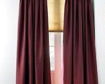 Cortinas de seda Dupioni IHF, visillos de seda de lujo, paneles de cortina a medida con pliegues pellizcados y forro, color burdeos (par).