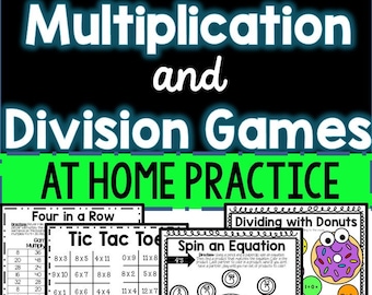 Multiplication and Division Practice Printable Games and Activities for Third Grade