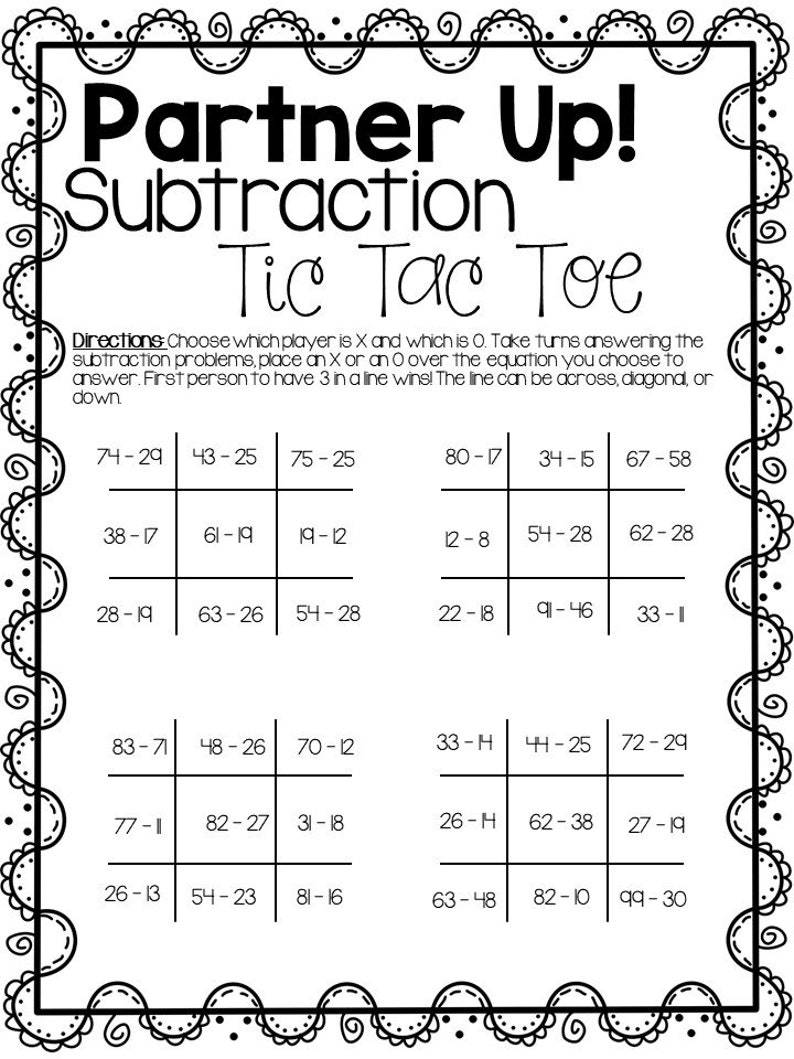 Addition And Subtraction Math Games Second Grade Math Etsy Denmark