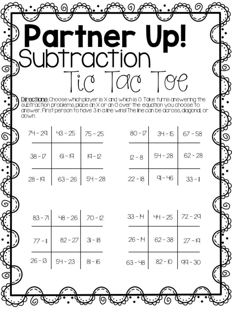 Addition And Subtraction Math Games Second Grade Math Etsy Denmark