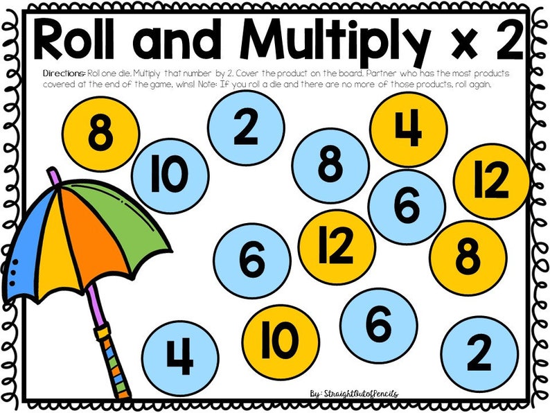 Summer Multiplication and Division Games - Just Add Dice and Play! - Etsy