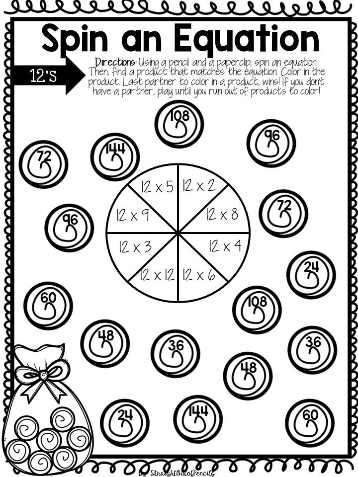 Multiplication and Division Practice Printable Games and Activities for ...