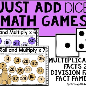 Summer Multiplication and Division Games - Just Add Dice and Play!