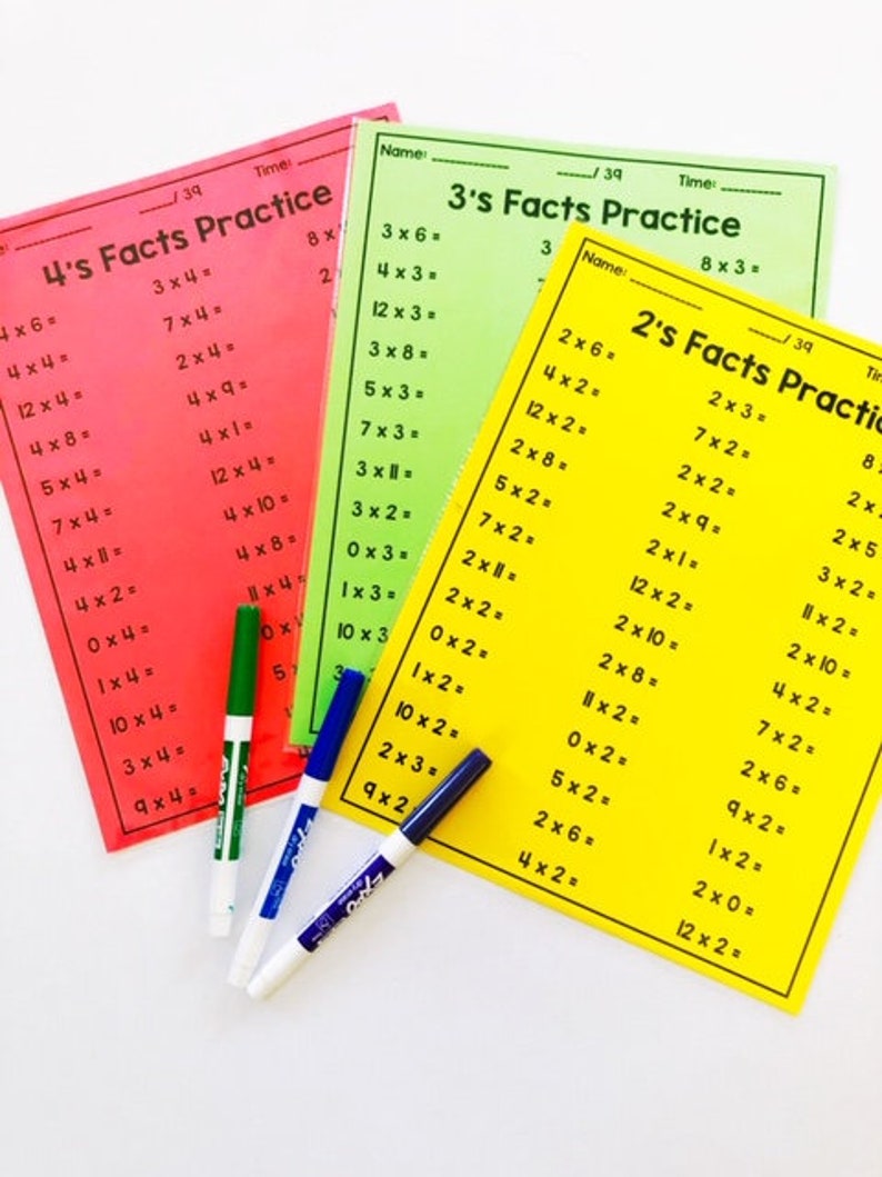 multiplication facts activities builds fluency etsy