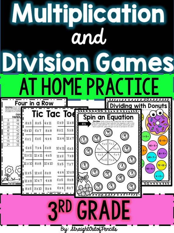 multiplication and division practice printable games and etsy