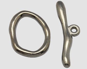 Alloy Toggle Clasps, Abstract Geometric, Cadmium Free, Nickel Free & Lead Free, Gunmetal *** One set per order