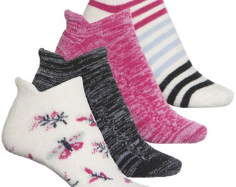 BORN OUTDOORS Butterfly Half-Cushion No-Show Heel Tab Socks - 4-Pack, Below the Ankle (For Women) Size:  M (Shoe Size 4-10)