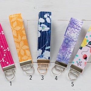 Fabric Wristlet Key Fob, Keychain Strap, 6 inch Wrist Lanyard, Key Holder