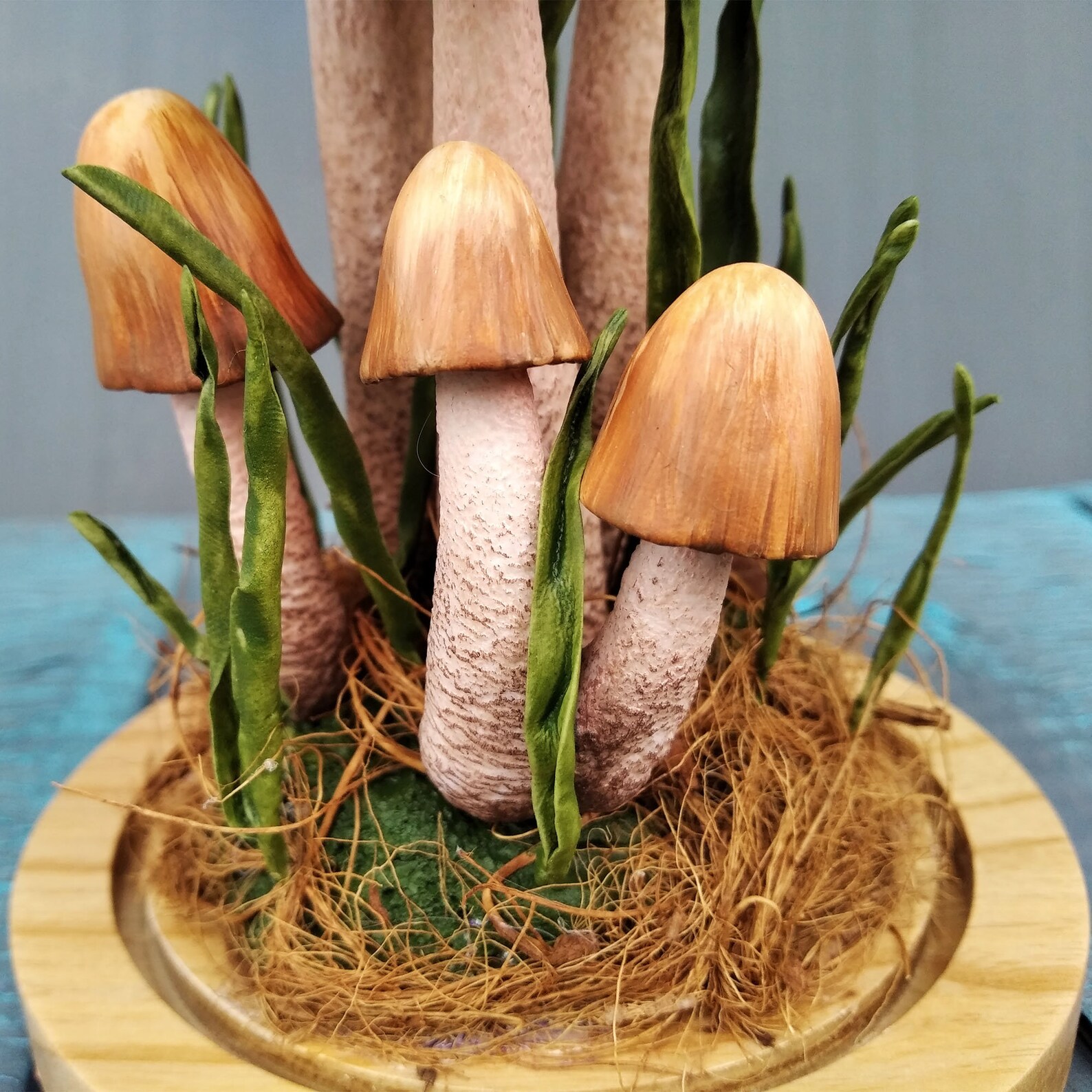 Mushroom Terrarium Realistic Mushrooms Cold Porcelain Etsy