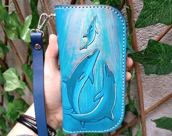 Leather Card Wallet, Leather Card Holder, Cute Wallet, Magic Wallet, Engraved Leather Wallet, Unique Wallet, Wallet Men Handmade