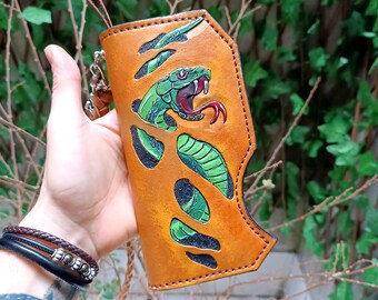Mens Custom Leather Wallet, Custom Mens Leather Wallets, Boutique Wallets, Shell Cordovan Wallet, Long Leather Wallet