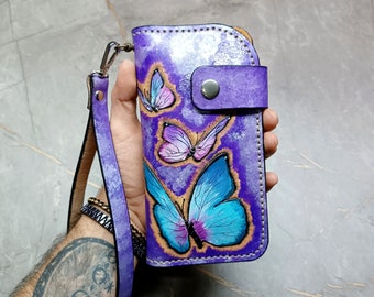 Custom Made Wallet, Embroidered Wallet, Leather Wallet Template, Vegan Wallet Women, Boutique Wallets