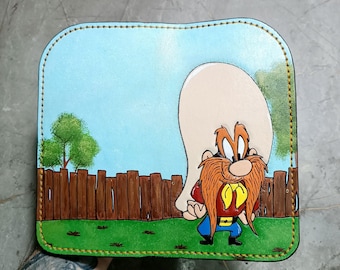 Uncle Sam Cartoon Leather Long Wallet