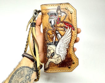 Custom Mens Leather Wallets, Best Selling Items Handmade, Long Leather Wallet, Unique Wallet