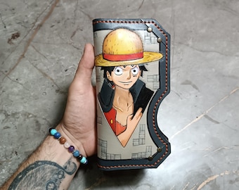 One Piece Leather Long Women Man Wallet