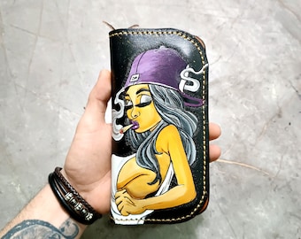 Leather Long Wallet | Handmade Card Wallet | Leather Wallet Womens | Bifold Wallet  | Ladies Leather Wallets | Leather Wallet Gift