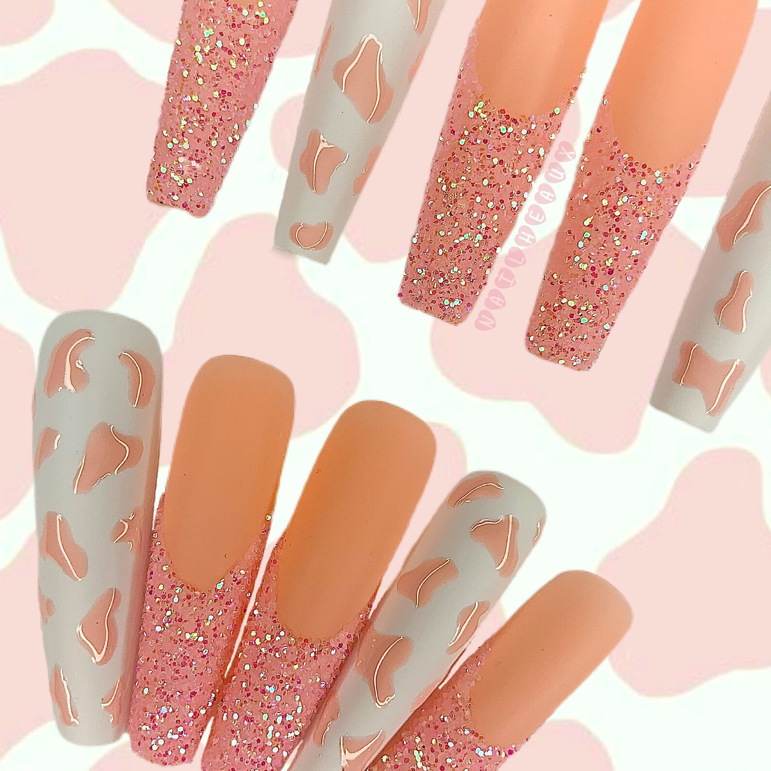 BARBIE COW XL Press On Nails | Etsy
