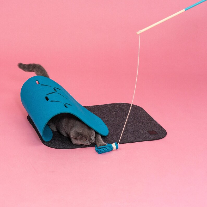 Felt Cat Tunnel Handmade Cat Bed Scandinavian Home Decor Etsy