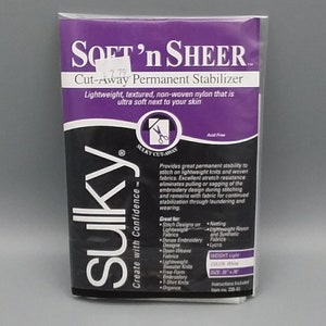 Sulky Cut Away Stabilizer 1-yard Package l Soft n Sheer l Cut Away Plus l Fuse n Stitch l Soft n Sheer Extra l Tender Touch Soft n Sheer