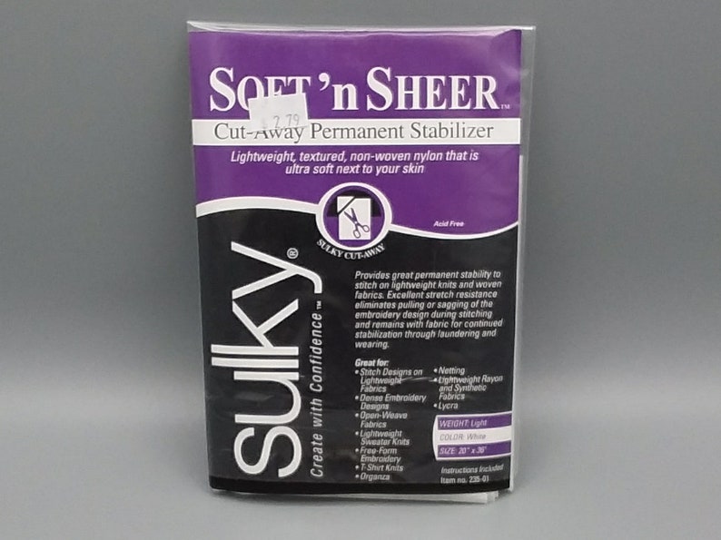 Sulky Cut Away Stabilizer 1-yard Package l Soft n Sheer l Cut Away Plus l Fuse n Stitch l Soft n Sheer Extra l Tender Touch Soft n Sheer
