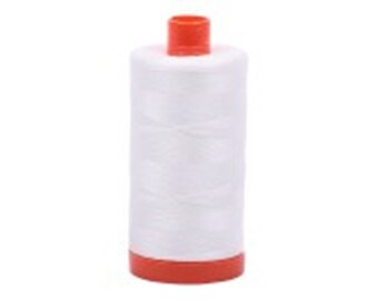 White 2024 Aurifil Mako Cotton Thread Solid 50wt 1422yds A1050-2024