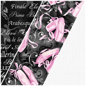 Ballet Slippers - 1 yard cut each - 3 Yard Quilt - 100% Cotton Quilting Fabric Bundle