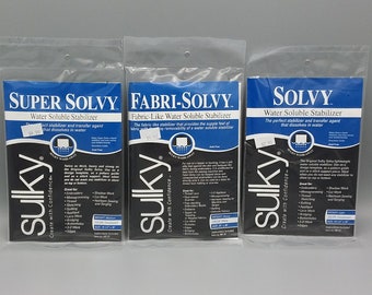 Sulky Water Wash Away Solvy Stabilizer 1-yard Package l Solvy l Super Solvy l Fabri Solvy