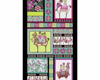 Fiesta Boho Llama Fabric Panel by QT fabrics #30784-X