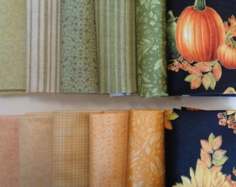 Autumn Elegance Mystery Fat Quarter 100% Cotton Fabric Bundle