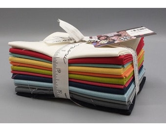 Sweetwater Bella Solid Moda Cotton Fat Quarter 100% Cotton Fabric Bundle #9900ABSW, 12pc