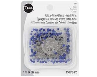 Ultra-Fine Glass Head Pins by Dritz 150pc 1-3/8in