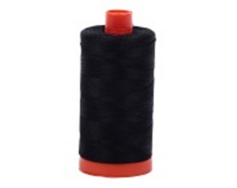 Black 2692 Aurifil Mako Cotton Thread Solid 50wt 1422yds A1050-2692