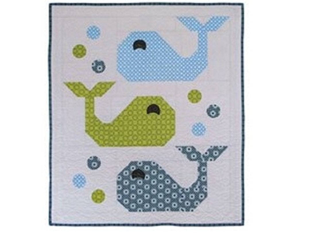 Baby Whale Quilt Fabric Kit fat Quarter Baby Book by It's Etsy
