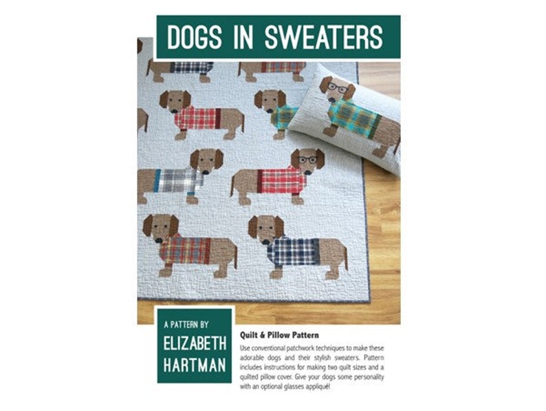 Dogs in Sweaters Quilt Pattern by Elizabeth Hartman EH034 Etsy