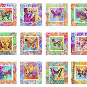 On Painted Wings Butterflies Quilt Panel #2600-3005-Z QT Fabrics