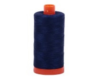 Dark Navy 2784 Aurifil Mako Cotton Thread Solid 50wt 1422yds A1050-2784