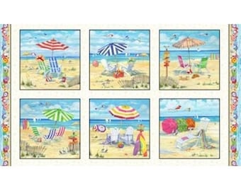 Beach Vista Quilt Panel #6510SAND Elizabeth Studios