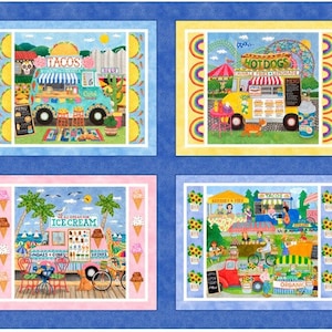 Gourmet to Go Placemat Fabric Panel PB Textiles #GTGO4874-PA Stephanie Peterson Jones Collection