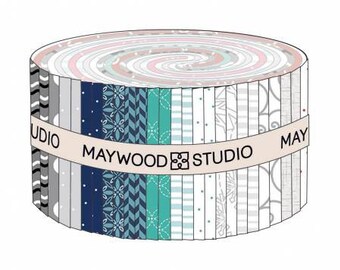 Winter Kimberbell Basics Jelly Roll 2-1/2" Strip 100% Cotton Fabric Bundle 40 pc Maywood Studios