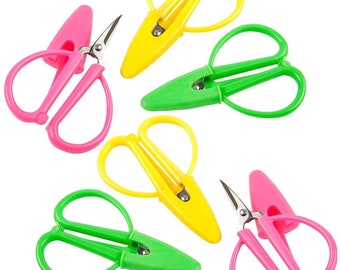 Super Snips Mini Scissors Yellow Pink Green