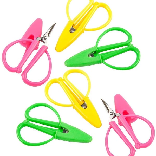 Super Snips Mini Scissors Yellow Pink Green