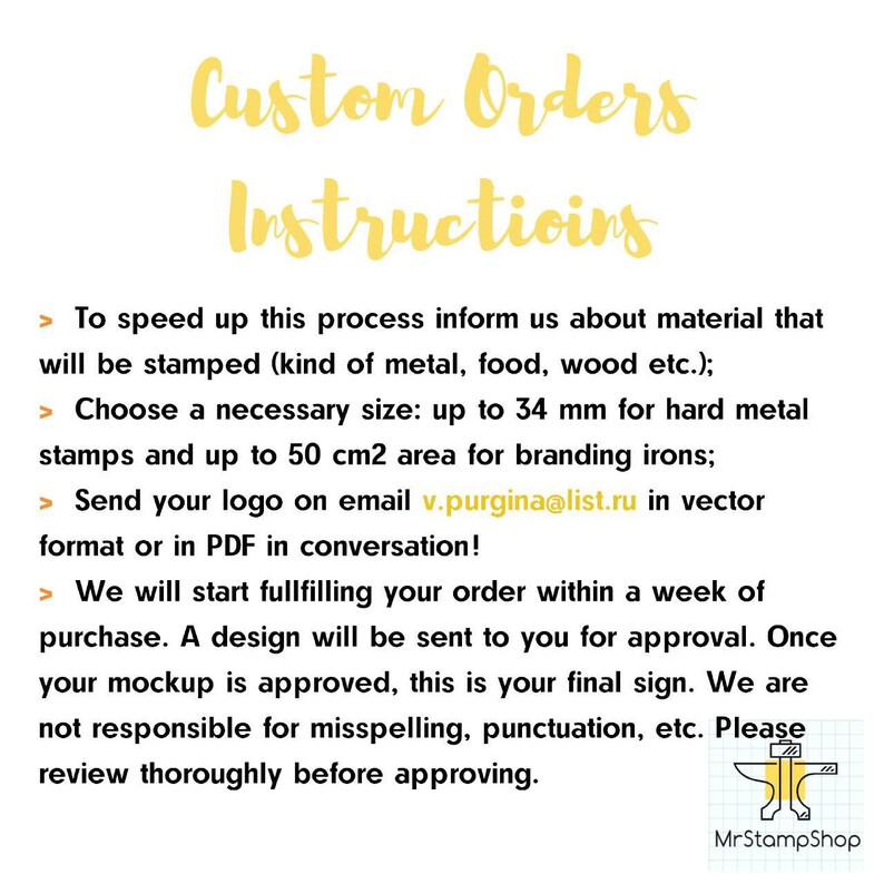 Custom Stamp for Burgers & Buns Branding Iron for Steaks Food Etsy