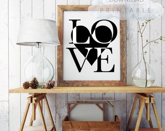 Liebe Druck, Liebe und ein Herz, inspirierende Kunst, digitaler Download, druckbare
