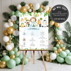 Safari milestone poster, Milestone birthday sign, Wild one safari birthday, Wild one milestone, Safari Birthday Milestone Board Poster.SAF01